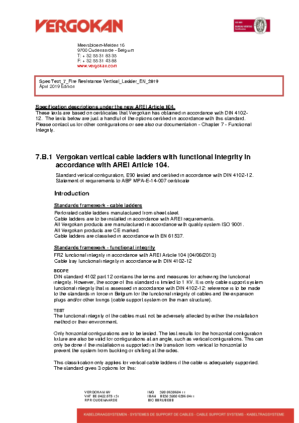 Spec Text_7_Fire Resistance Vertical_Ladder_EN_2019